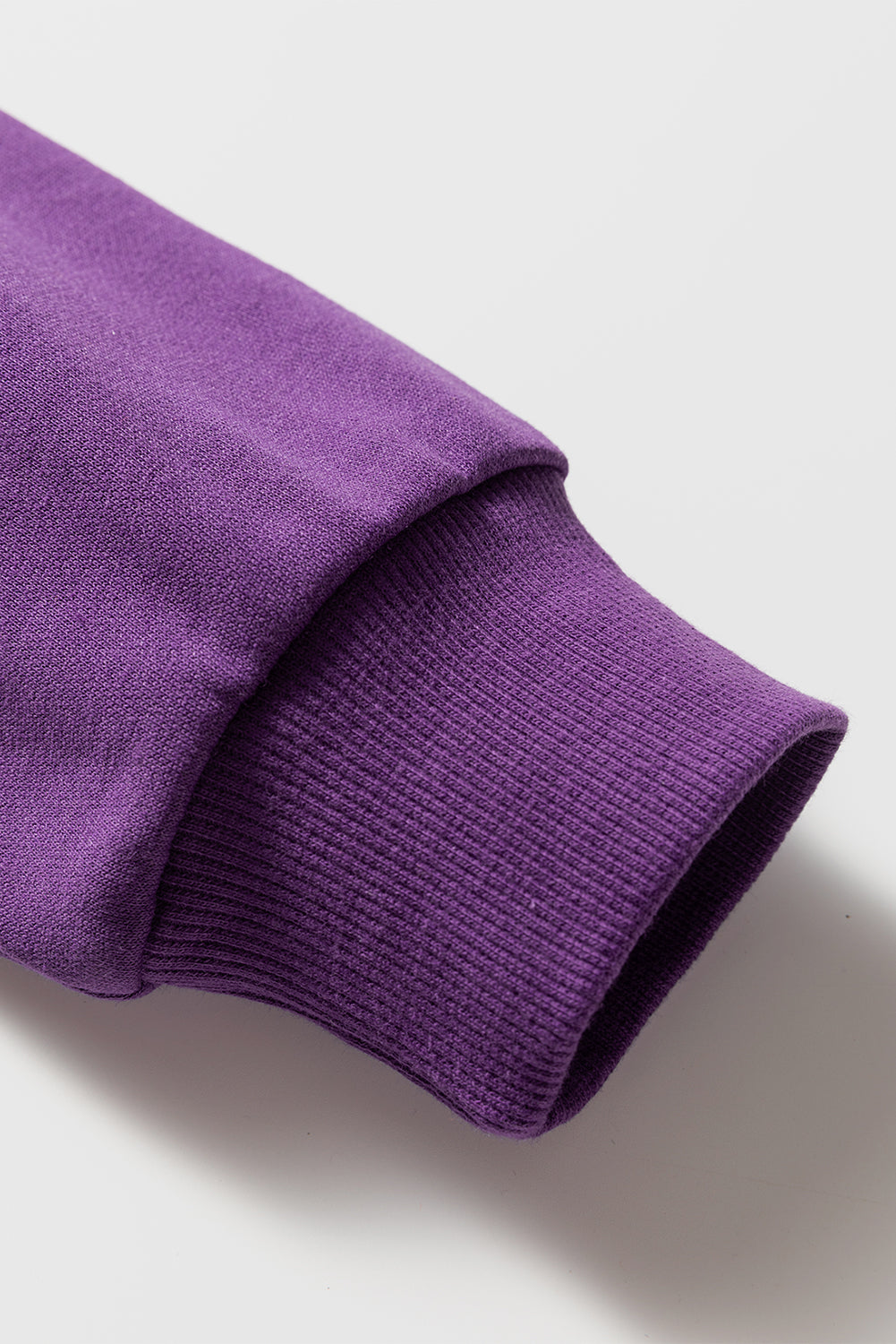 Purple Varsity Striped Detail Drop Shoulder Oversized Sweatshirt