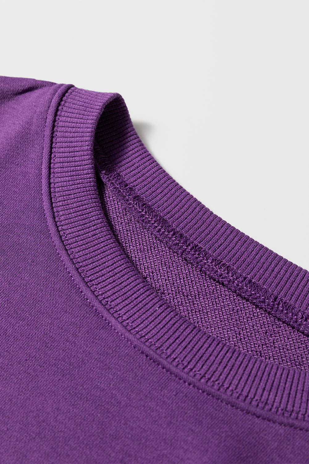 Purple Varsity Striped Detail Drop Shoulder Oversized Sweatshirt