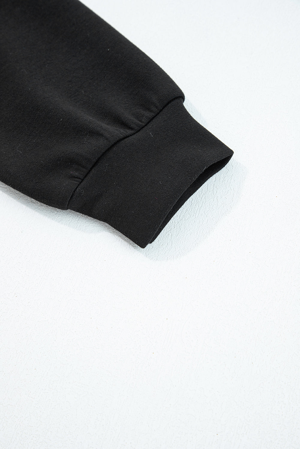 Black Zip Up Long Sleeve Top & Drawstring Pants Set