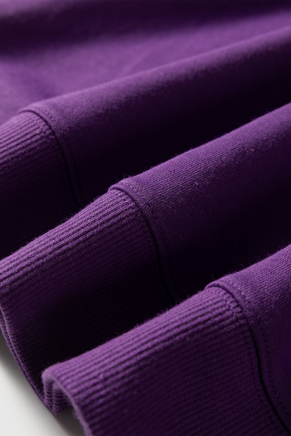 Purple Varsity Striped Detail Drop Shoulder Oversized Sweatshirt