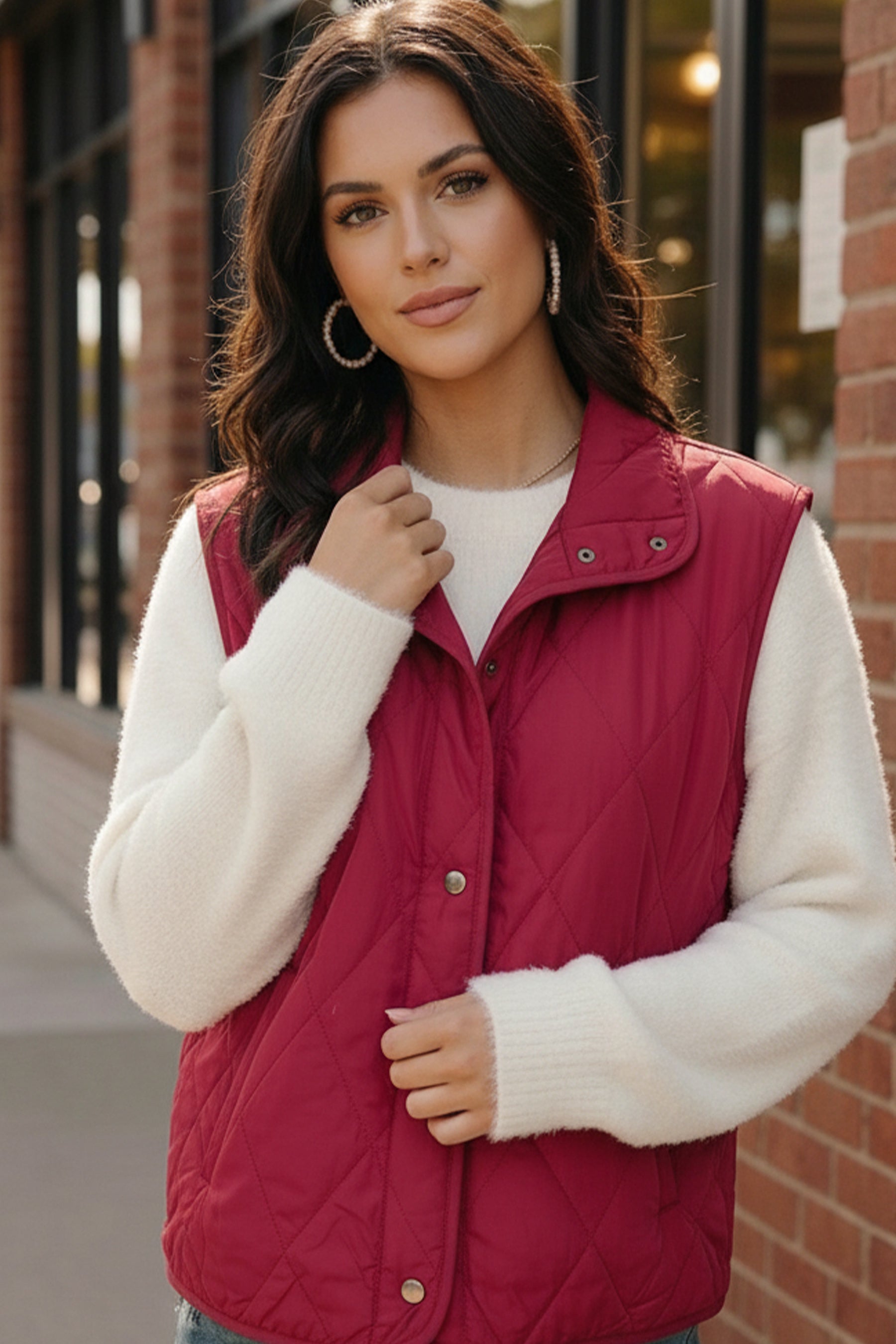 Cranberry Cozy Puffer Vest