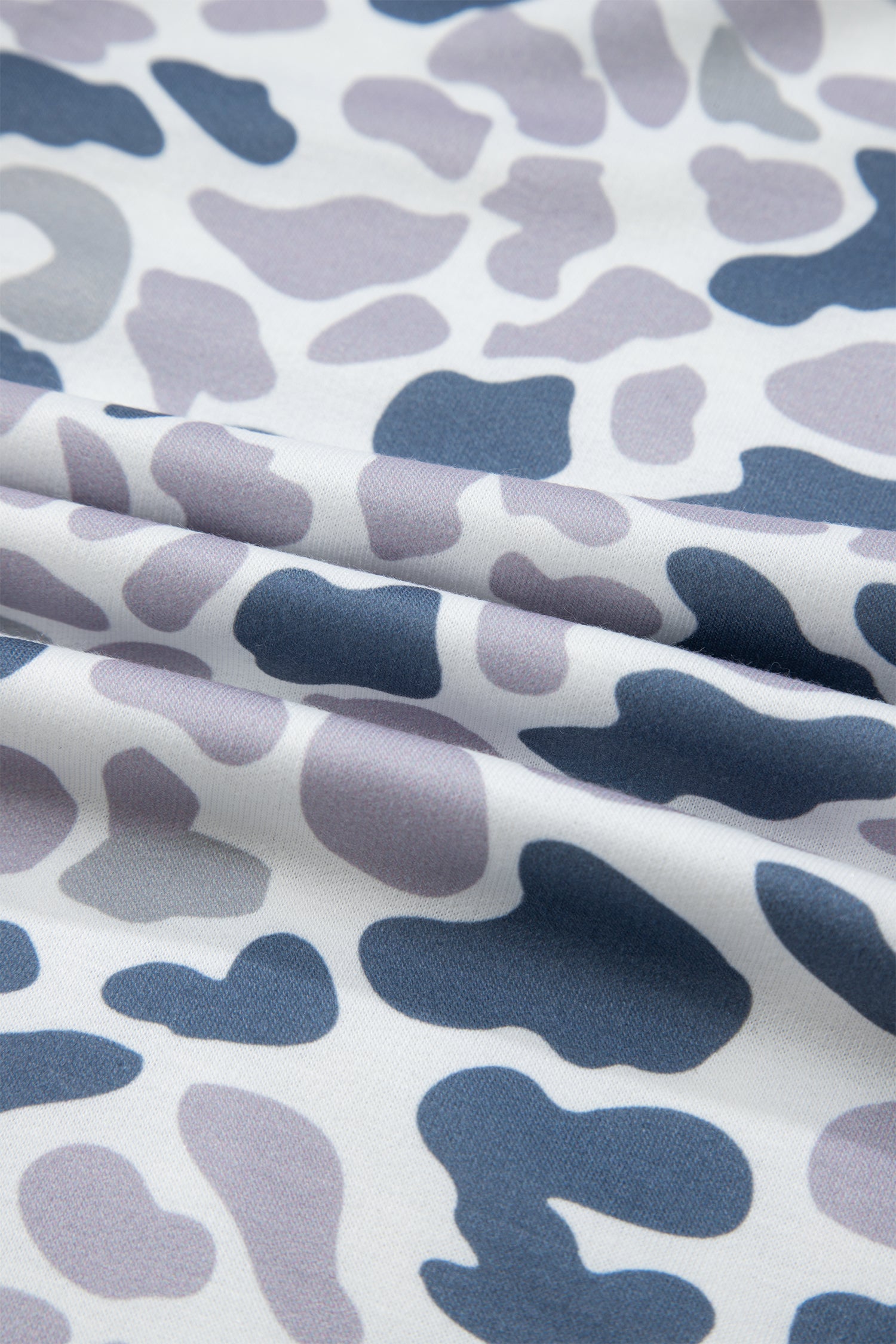 Multicolour Camouflage Print Kangaroo Pocket Zip Collar Pullover Sweatshirt