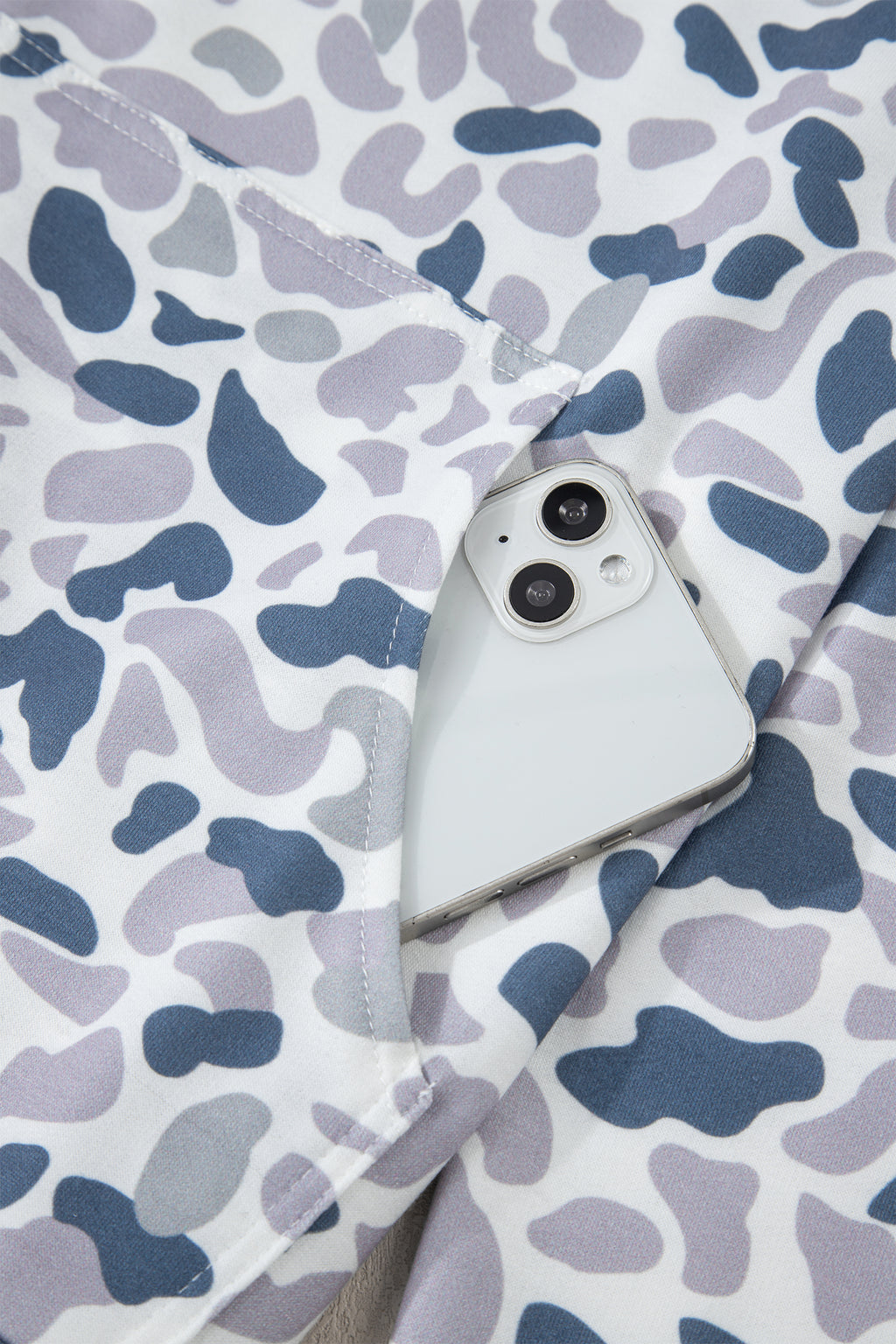 Multicolour Camouflage Print Kangaroo Pocket Zip Collar Pullover Sweatshirt